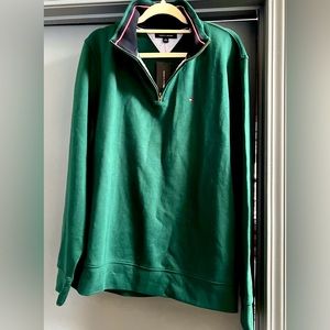 Tommy Hilfiger green 1/4 zip mens XL Christmas 🎁